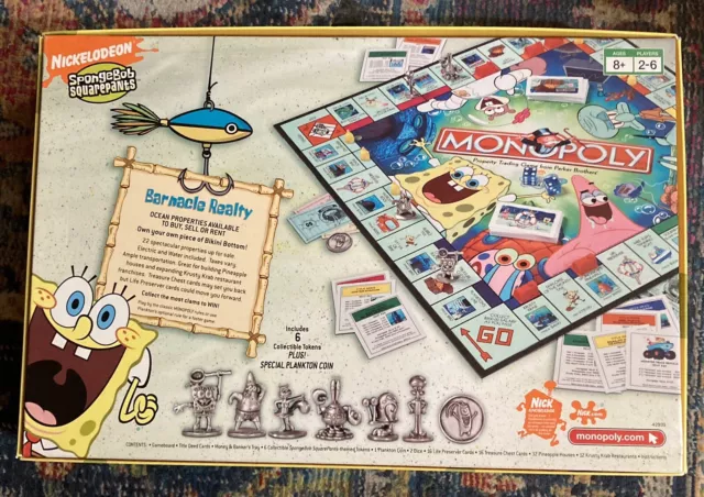 Hasbro Nickelodeon Spongebob Squarepants Monopoly Collectors Edition 2005 2