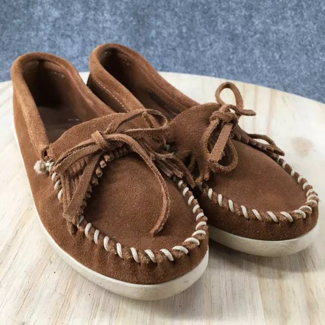 Minnetonka Shoes Womens 8 Newport Casual Comfort Kilty Moccasin 403L Brown Suede 3