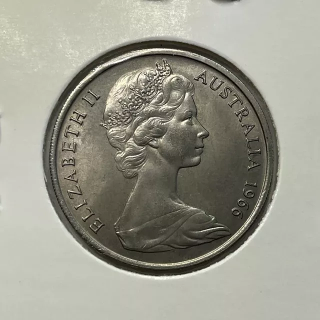 1966 20 Cent Coin - UNCIRCULATED - Low Mintage Date Australian Elizabeth II