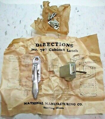 National 707 Stair Stepped 1940 Chrome Mechanical Cabinet Door Pull Latch 1 MCM