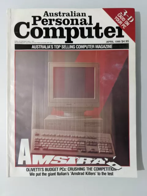 Australian Personal Computer APC Magazine - 3D CADD - April 1990 retro pc mag