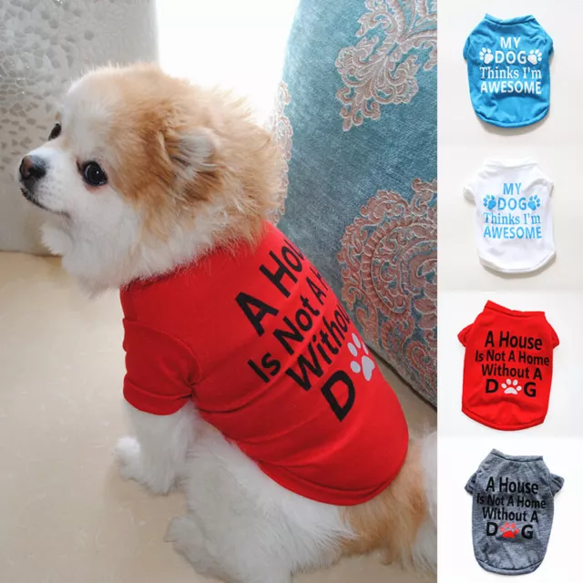 Costume Stampato Per Vestiti Per Animali Domestici Cucciolo Di Cane Gatto ☆