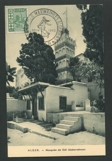 ALGERIEN MK 1960 ALGER MOSQUEE MOSCHEE MOSQUE CARTE MAXIMUM CARD MC CM d9348