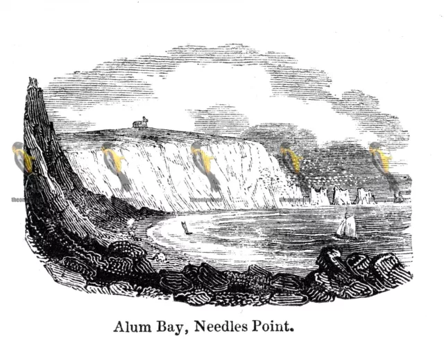 Alubucht, Nadelspitze, Isle of Wight, England, 1840, MODERNE REPRODUKTION