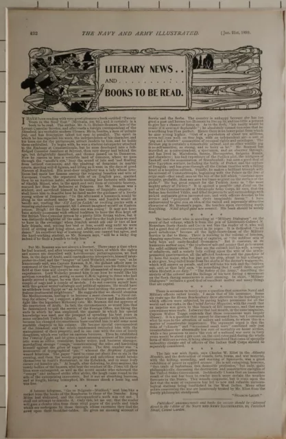 1898 Boer War Era Aufdruck Literarische Nachrichten Buch Bewertungen Mr Beaman