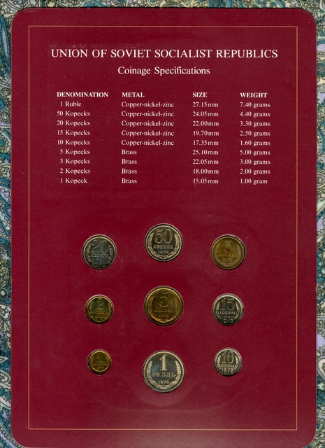 Coin Sets of All Nations USSR Russia UNC All 1978 but 1,5,15 Kopecks 1979 2