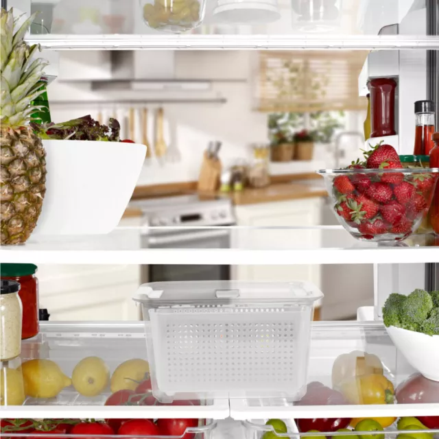 Refrigerator Fruit Saver Plastic Crisper Storage Box Bins Seal