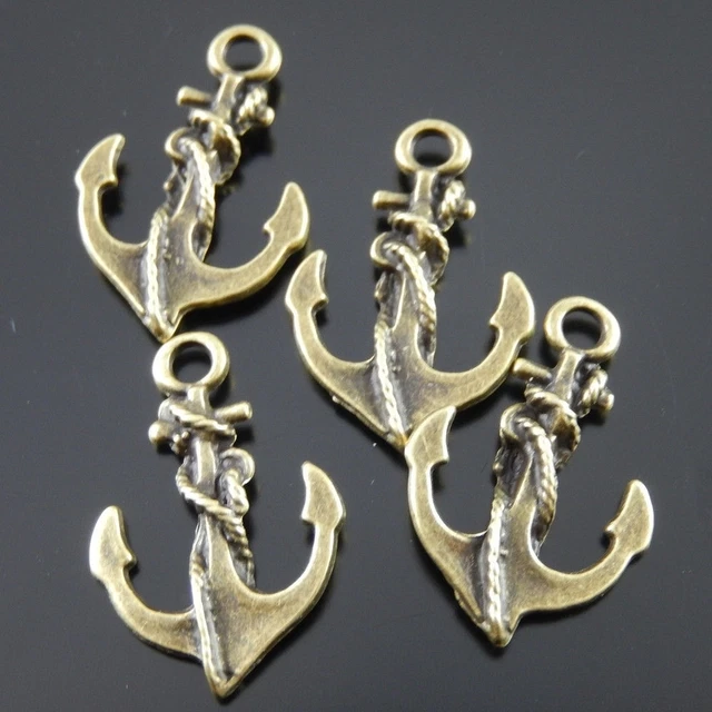 40 Stück Antiqued Bronze Boat Anker Charms Dangles Anhänger 21x17x5mm 33085