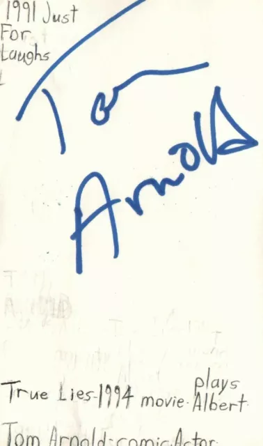 Tom Arnold Actor Comedian True Lies Movie Autographed Signed Index Card JSA COA