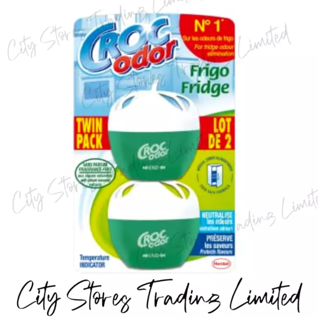 Fridge Freshener Twin Pack Neutralise Smell Odour Fresh Croc Odor