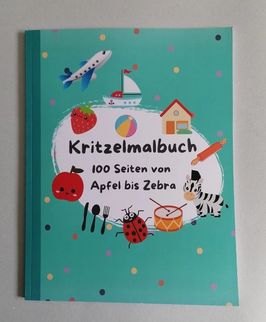 Malbuch für Kinder, gebundene Ausgabe A4, 100 schöne Motive, für viel Mal Spaß✍️