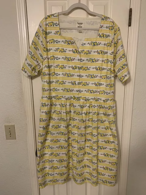 Horrockses Fashions x Joanie Vintage Style Dress Yellow Floral US 18 EUC