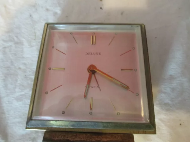 Alte Wecker Tischuhr  alter Reisewecker DeLuxe Uhr mechanisch Messing