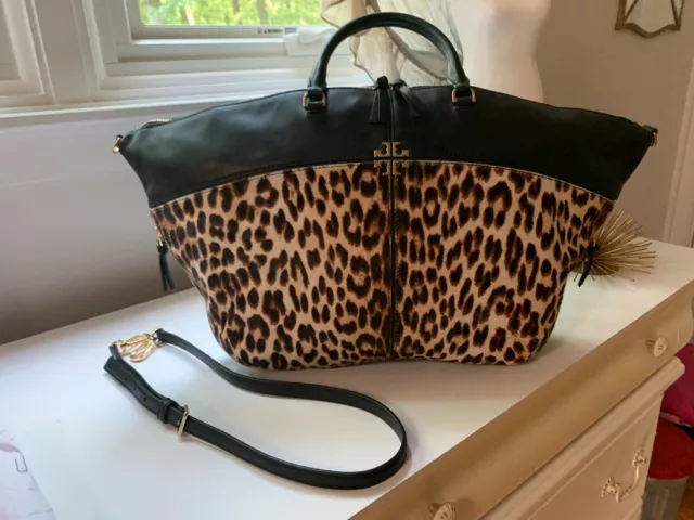 NWOT TORY BURCH IVY BAG SATCHEL or SLOUCHY TOTE LEOPARD CALF