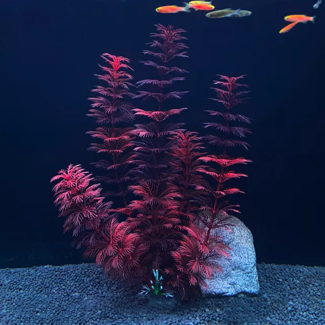 Artificial Fish Tank Plants Aquarium Aquatic Red Grass Flower Ornament Decor