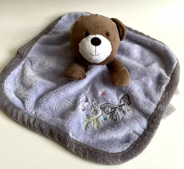 Manta de seguridad de oso lavanda amorosa mariposa peluche animal juguete para bebé,