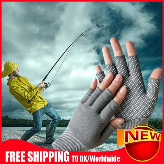 Fingerless Outdoor Bicycle Anti-skid Half Finger Fishing Gloves (Grey)