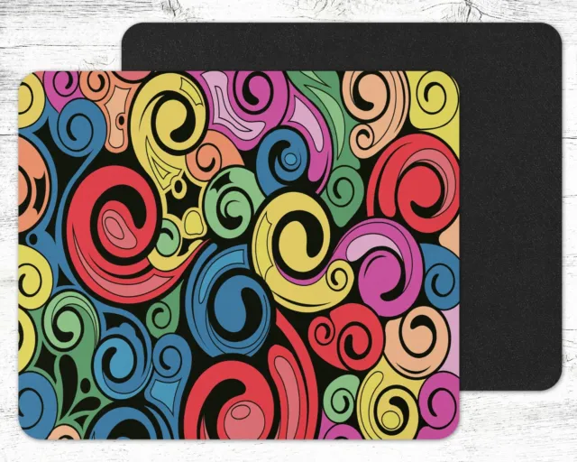 Graffiti Abstract Swirly Pattern Design Mouse Pad Mat Neoprene Rectangle #5