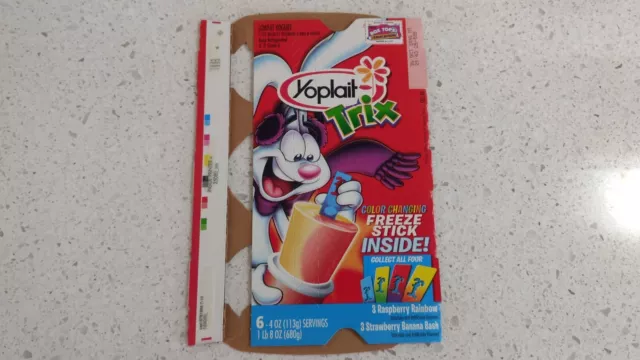 Vintage TRIX CEREAL Yoplait Yogurt Box w Color Changing Freeze Stick SEALED 2010