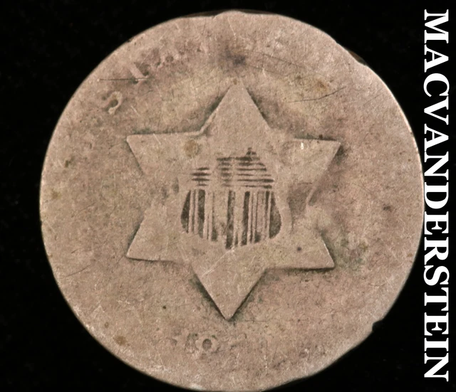 1852 Three Cent Silver-Scarce Better Date #O1709