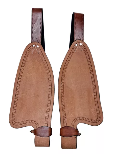 Genuine Rough-Out Leather Fender Set Replacement Horse Saddle Fenders Roughout