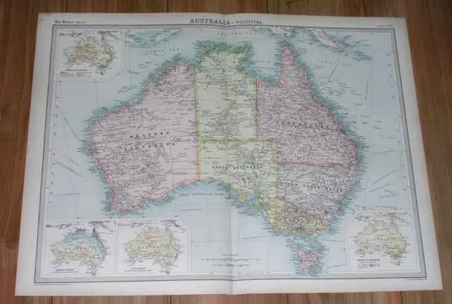 1922 Original Vintage Map Of Australia
