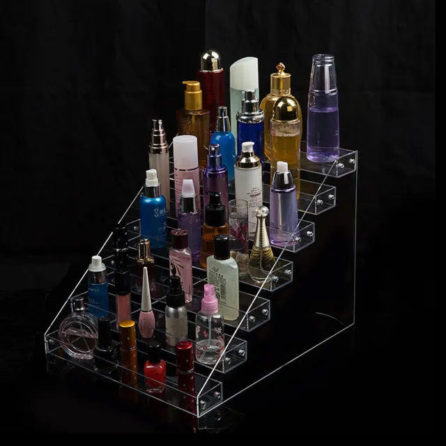 2/3/4/5/6/7 Tiers Acrylic Nail Polish Stand Display Rack Holder Makeup Organi F3