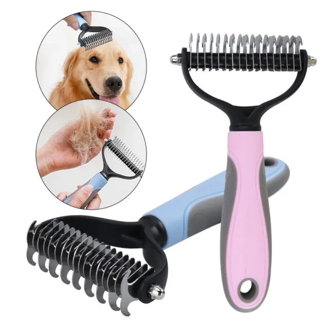 Professional Pet Dog Cat Comb Brush Dematting Undercoat Grooming Comb Rake Tool✅