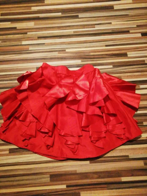 GIRLS  M&S   AUTOGRAPH RED FLARED PARTY SKIRT 3-4 YEARS Xmas