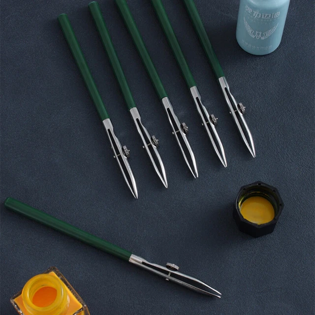 Pluma aplicadora de pintura para cuero con borde de cabeza de metal de cuero*jy