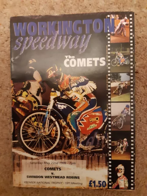 WORKINGTON vs SWINDON SPEEDWAY PROGRAMME 22/05/1999 (VERY GOOD CONDITION)
