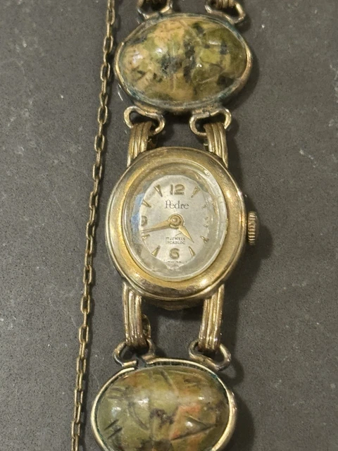 VINTAGE PEDRE 17 Jewel Watch Semi-precious stones 12KGF  display picture 1