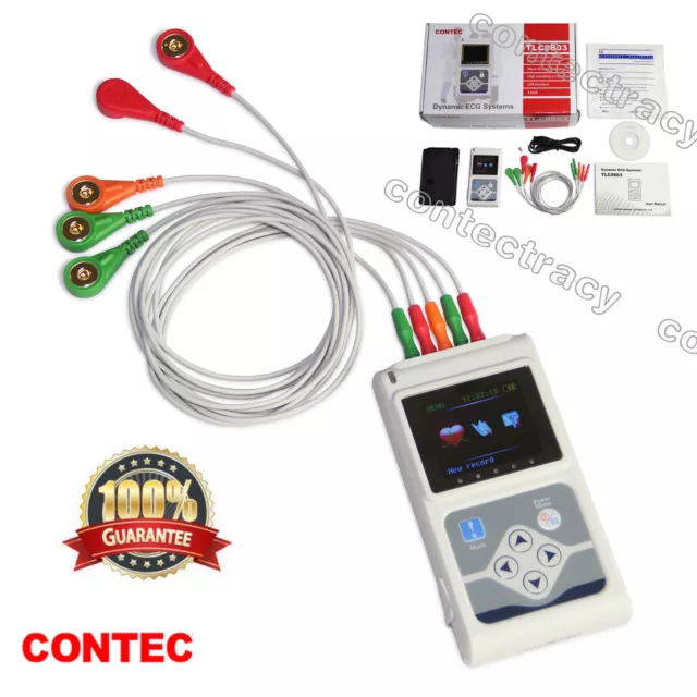 FDA CONTEC 3 canaux ECG Holter 24 heures Holter TLC9803 ECG / ECG Moniteur+SW,CE