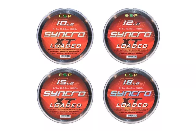 2023 ESP Syncro XT geladenes sinkendes Monofilament Mainline NEU Karpfenangeln