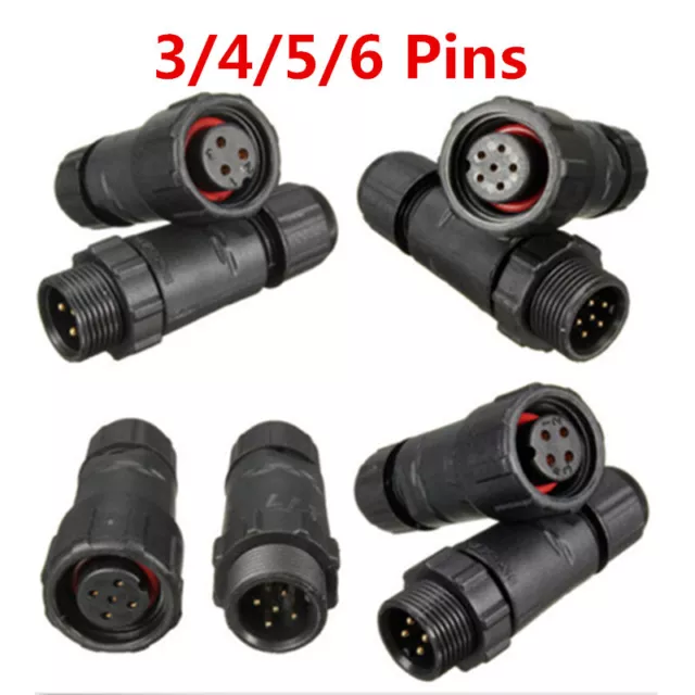 IP68 3/4/5/6 Pins Assembled Waterproof Electrical Cable Connector Plug Socket MU