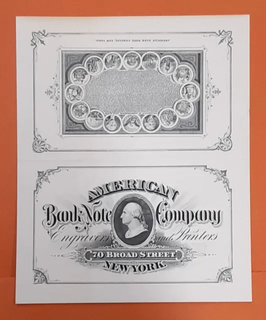 ABNC Card Engraving of 1st President & 2 Authors of Declaration of Independence