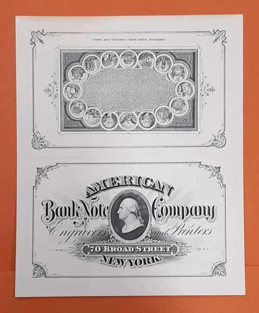 ABNC Card Engraving of 1st President & 2 Authors of Declaration of Independence