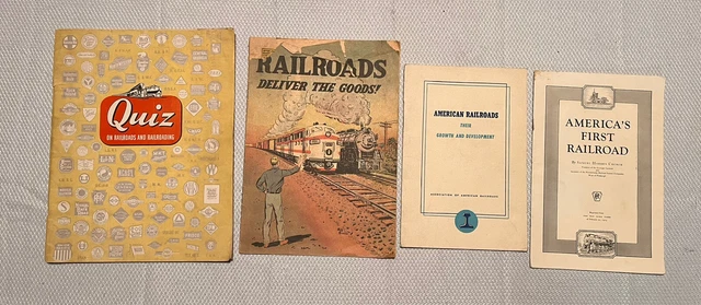 3 Vintage Railroad Booklets, Quiz, Association of American Railroads, Comic Book