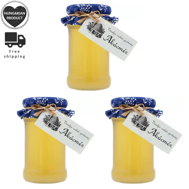 100% miele di acacia biologica crudo - prodotto naturale da Varalja - 3 x 400 g