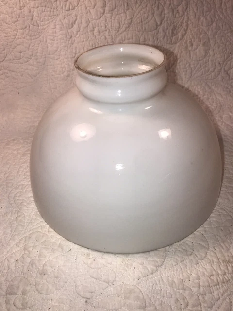 Vtg 10" Fitter Flat Top Rayo Lamp Shade White Opal Milk Glass Aladdin B&H