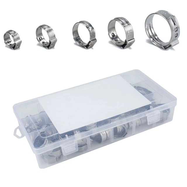 100 Pcs Gas Line Hose Clamps Stainless Steel Hose Clamps Worm