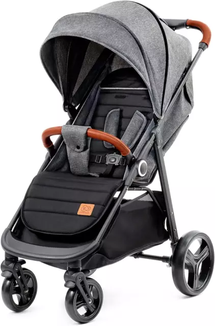 Kinderkraft plus Passeggino Leggero Dalla Nascita Fino 22 Kg, pieghevole Grigio