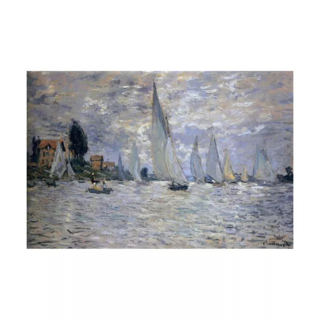 Claude Monet - The Boats Regatta at Argenteuil Hand-painted Oil Painting Wall