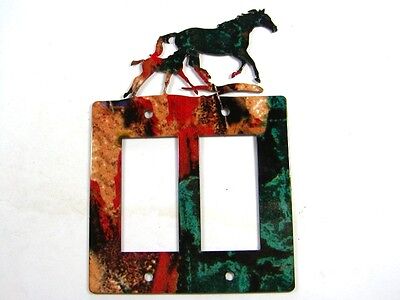 Mama Horse & Colt Double Rocker Outlet Cover Plate by Steel Images USA C