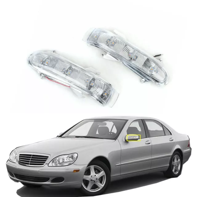 Side Mirror Turn Signal Light clear Len Pair For Mercedes Benz W220 W215 S/CL