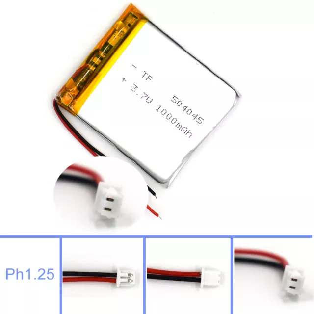 504045 Battery Rechargeable 3.7V 1000mAh Lipolymer Cell for Lamp Led Navi Reader