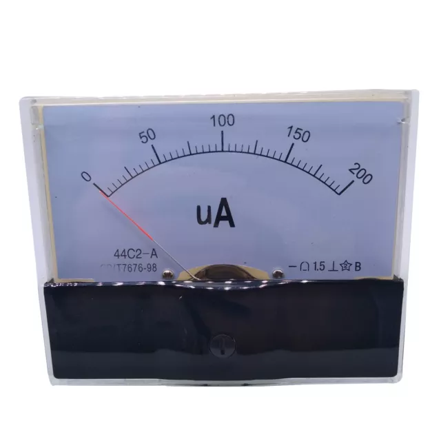 DC 200uA Klasse 1,5 Genauigkeit Analog Amperemeter Panel Meter Gauge 44C2