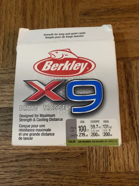 BERKLEY X9 BRAIDED Line 40 Lb Test 165 Yards ~ New EUR 13,84 - PicClick FR