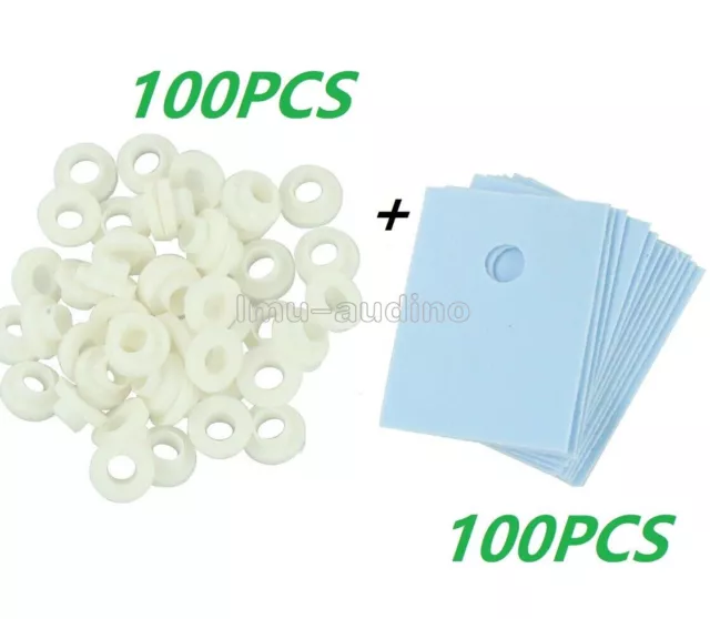 100PCS TO-220 Transistor Plastic Washer Insulation Washer+TO-220 Pads Silicone