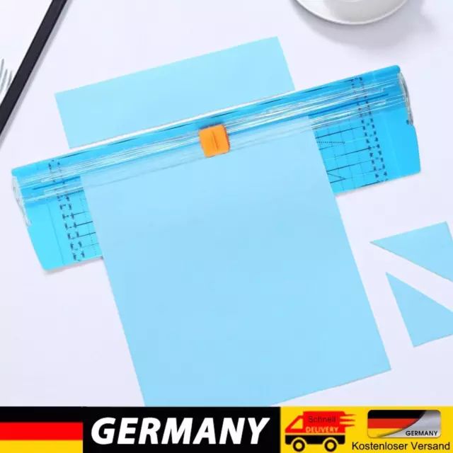 A4 Papierschneidemaschine Heimwerkerbedarf Tragbare Guillotine für Büro (Blau)